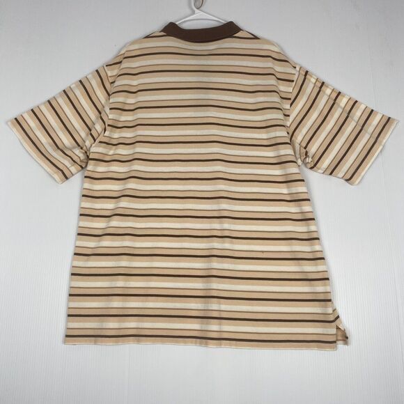 Vintage South Pole Polo Shirt Mens XLarge Brown Stripes Authentic Collection - Picture 2 of 12